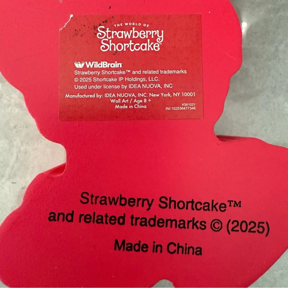 Strawberry Shortcake Cat Wooden Lacquer Figure Wall Hanging Table Home Decor